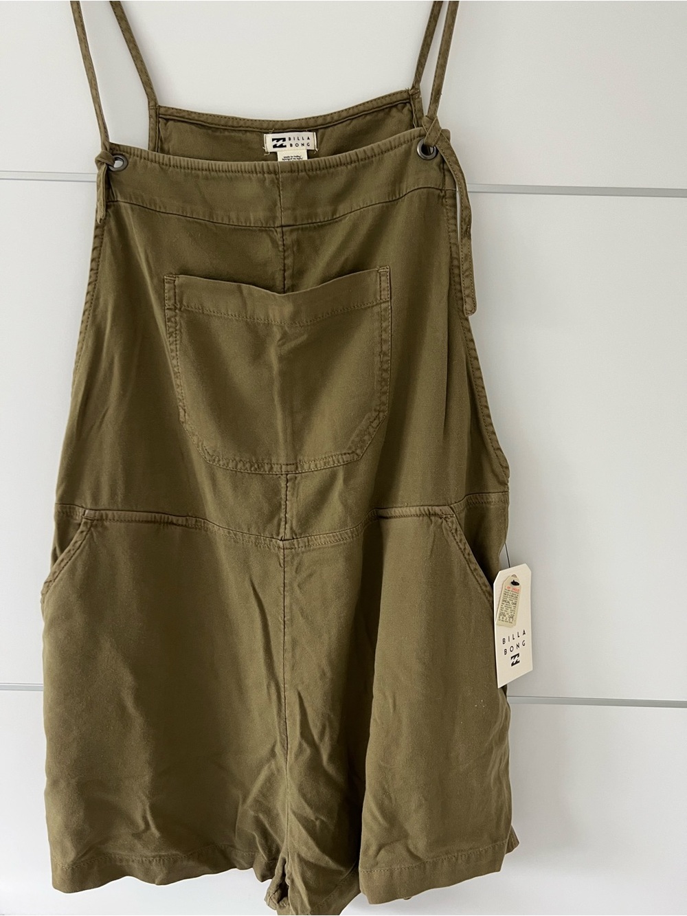 Billabong Olive Green Short Overalls new with tags - Picture 8 of 11